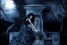 women dark moon gothic raven 1600x1200 wallpaper Art HD Wallpaper